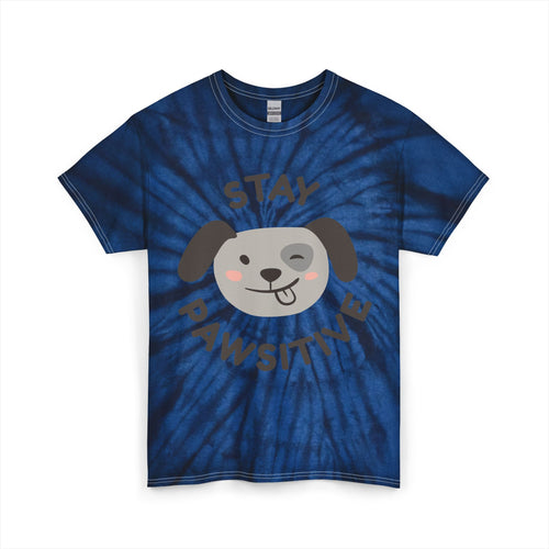 Stay Pawsitive Dog Tie-Dye Tee — Cute Corgi Yoga Graphic T-Shirt