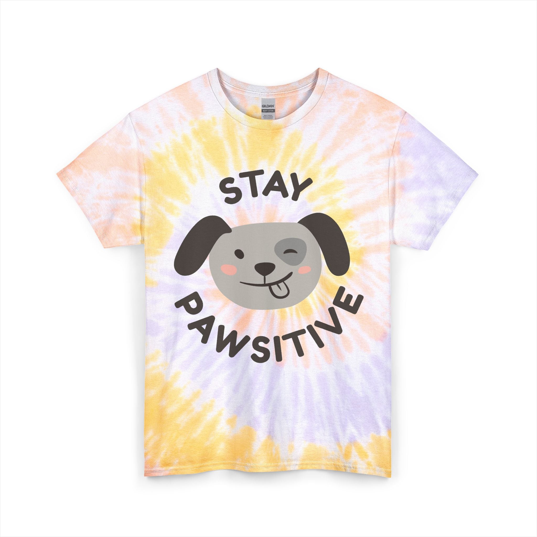 Stay Pawsitive Dog Tie-Dye Tee — Cute Corgi Yoga Graphic T-Shirt