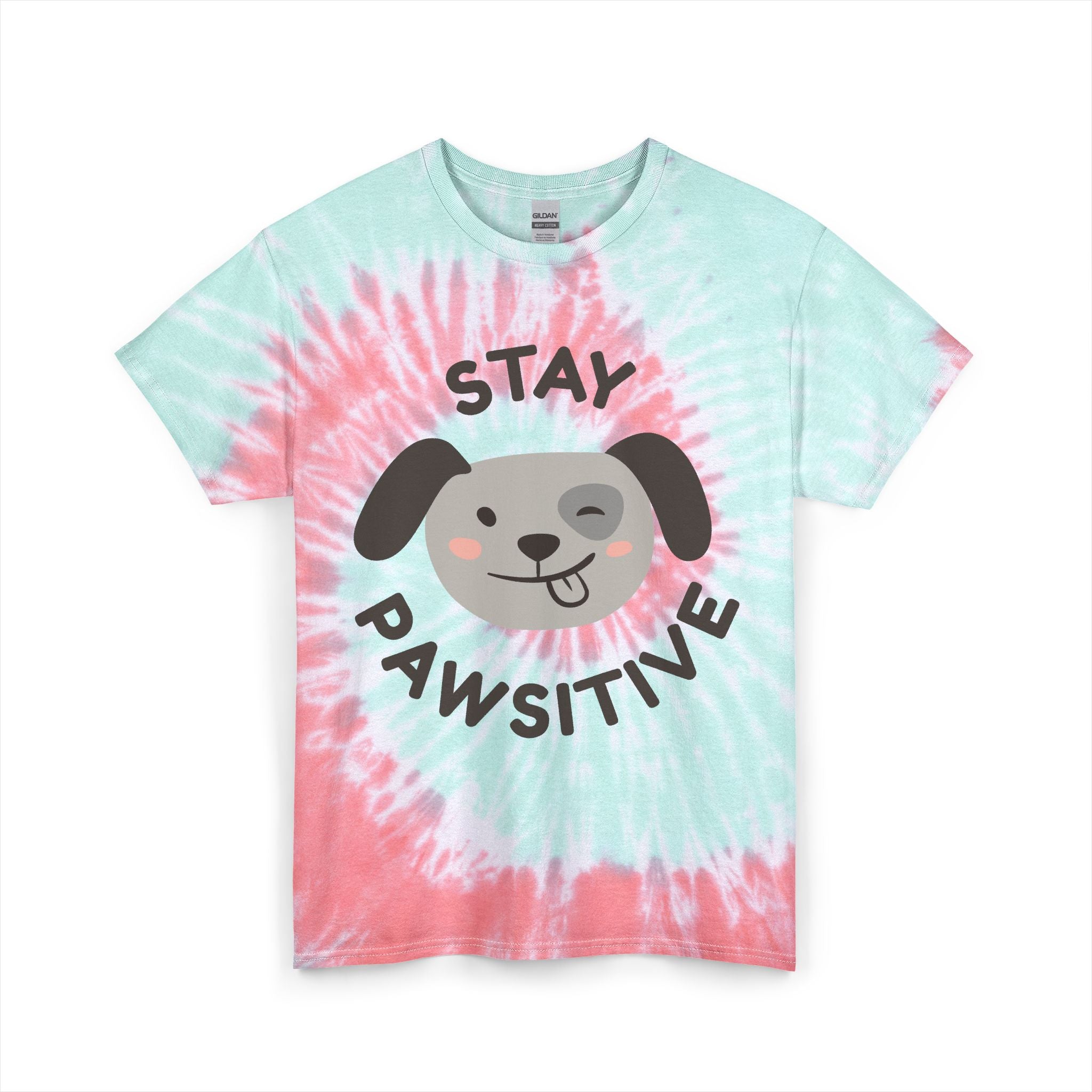 Stay Pawsitive Dog Tie-Dye Tee — Cute Corgi Yoga Graphic T-Shirt