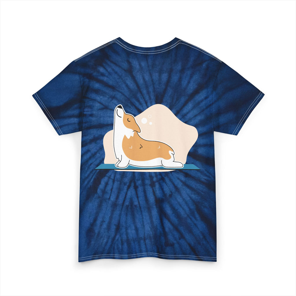 Stay Pawsitive Dog Tie-Dye Tee — Cute Corgi Yoga Graphic T-Shirt